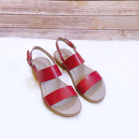 Timberland Chicago Riverside Red Leather Sandals - Picture 4 of 7